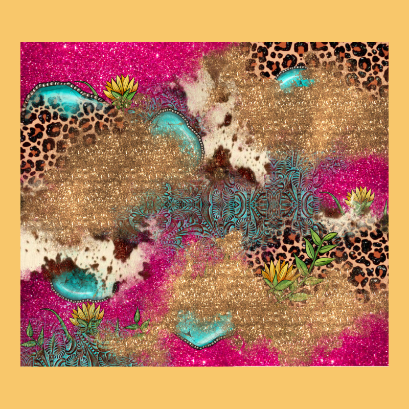 Pink Glitter Leopard Sunflower Gemstone Vintage Hoodie by JahusDesignShop | Teevron