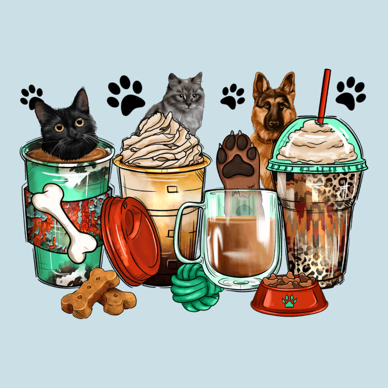 German Shepherd Black And Grey Cat Coffee Cups Ladies Tee by Zillion Design Studio | Teevron
