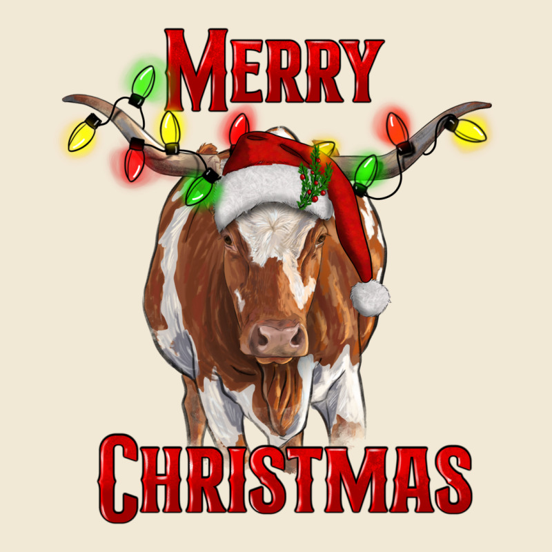 Merry Christmas Longhorn Cow Ladies Tee by RanaPortraitStore | Teevron