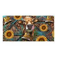 Cow With Aztec Leopard And Sunflower | Teevron
