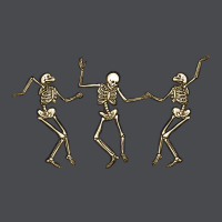 Dancing Skeletons Zipper Hoodie | Teevron