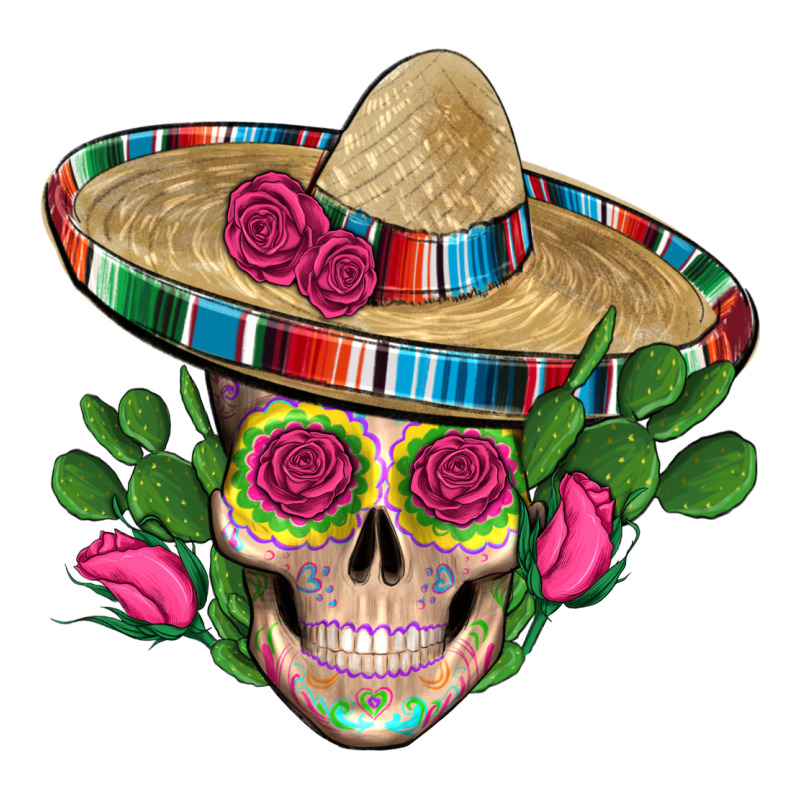 Mexican Skull Sombrero Roses Cactus Serape Premium Sweatshirt by Artiststas | Teevron