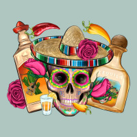 Mexican Skull Sombrero Tequila Bottle Paper Roses Premium Sweatshirt | Teevron