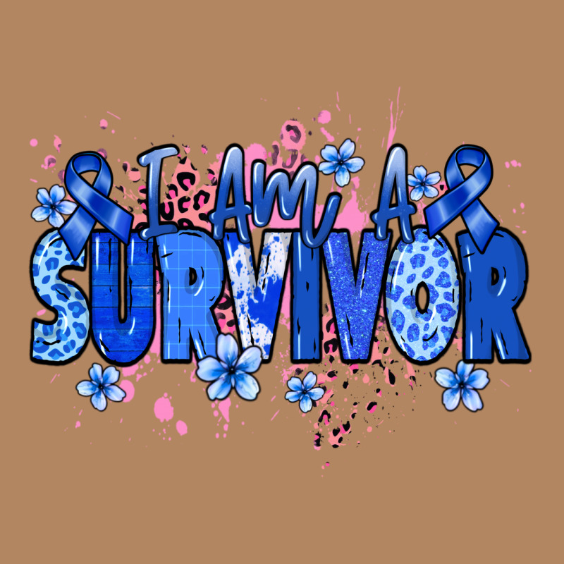 I Am A Survivor Colon Cancer Blue Ribbon Long Sleeve Tee by NancyCooperArtShop | Teevron