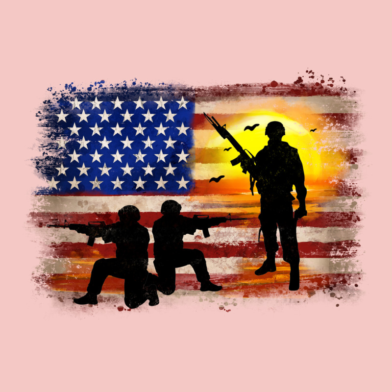 American Flag Soldier Sunset Urban Heavy Tee by JahusDesignShop | Teevron