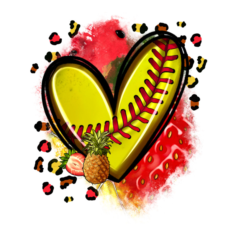 Fruits And Softball Heart Premium Tee by Zillion Design Studio | Teevron