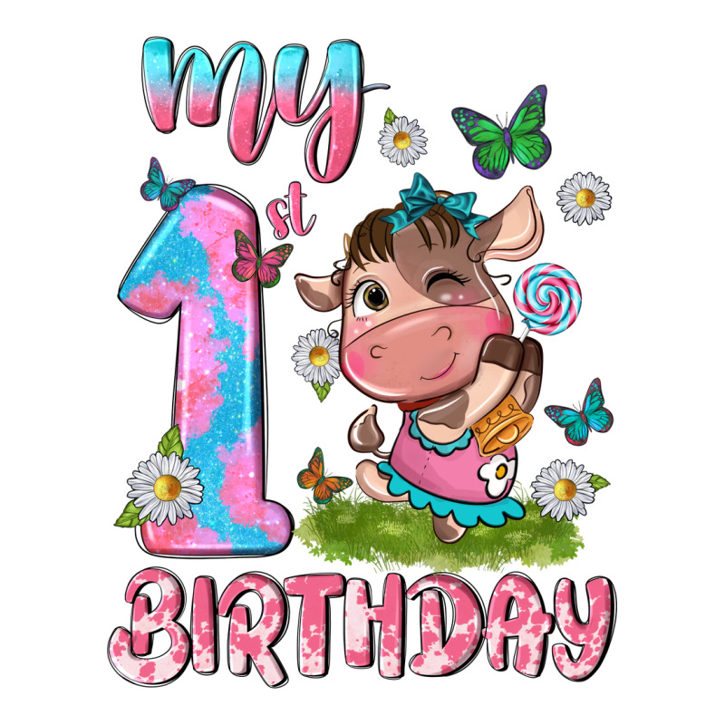 My 1 St Birthday With Little Cute Cow Zipper Hoodie by NancyCooperArtShop | Teevron