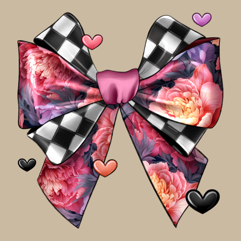 Coquette Bow Floral Checkered Pattern Long Sleeve Tee by JahusDesignShop | Teevron