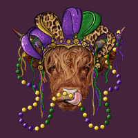 Highland Cow With Mardi Gras Hat Premium Tee | Teevron