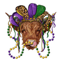 highland cow with mardi gras hat | Teevron