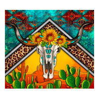 western sunflowers longhorn bull skull | Teevron