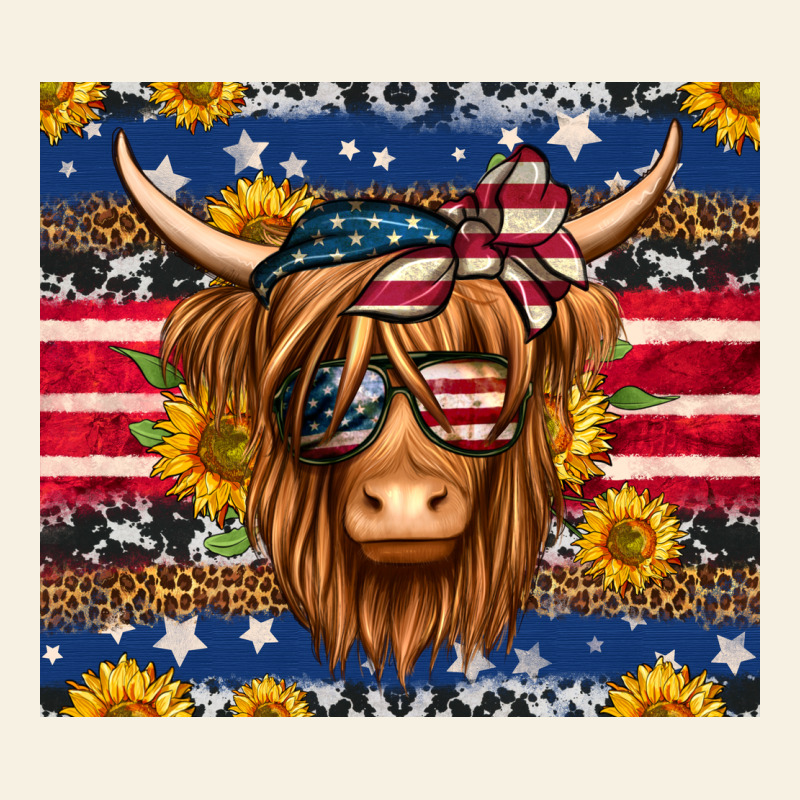 4th Of July Longhaired Cow Tumbler Vintage Tee by Jasminsmagicworld | Teevron