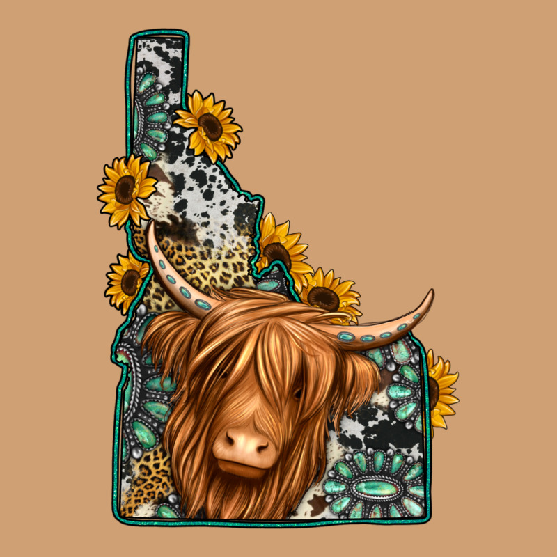 Idaho Map Long Haired Cow Vintage Tee by Jasminsmagicworld | Teevron