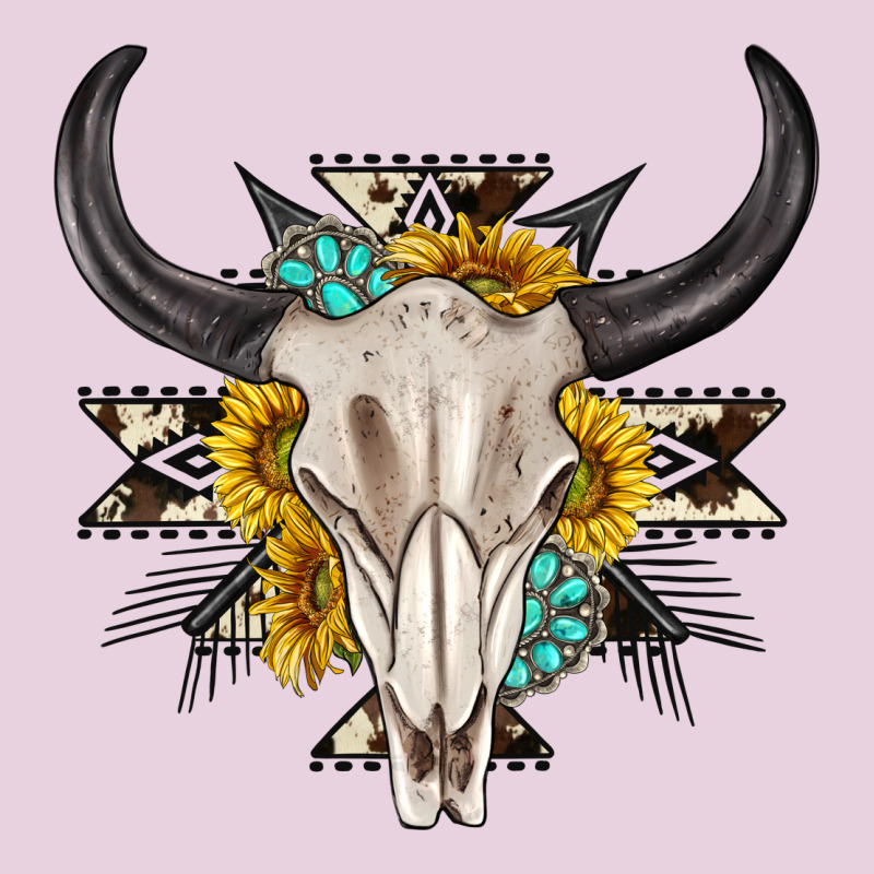 Cow Aztec Western Bull Skull Ladies Tee by texasbilliewilder | Teevron
