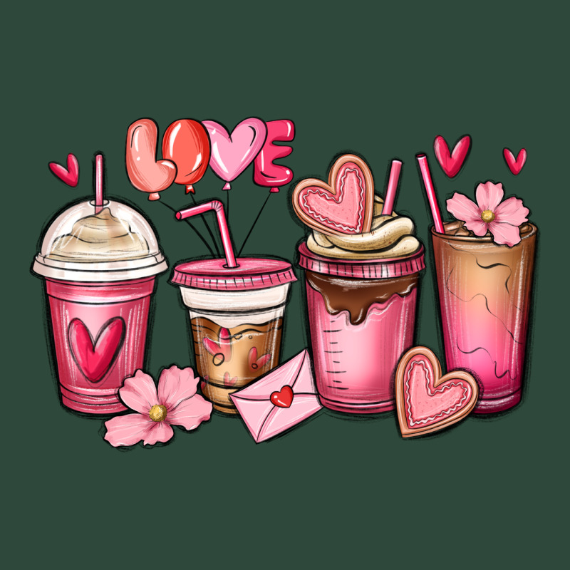 Valentines Day Coffee Cups Zipper Hoodie by MaliasSmallBusiness | Teevron