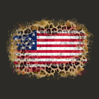 America Leopard Glitter Flag Heavy Core Tee | Teevron