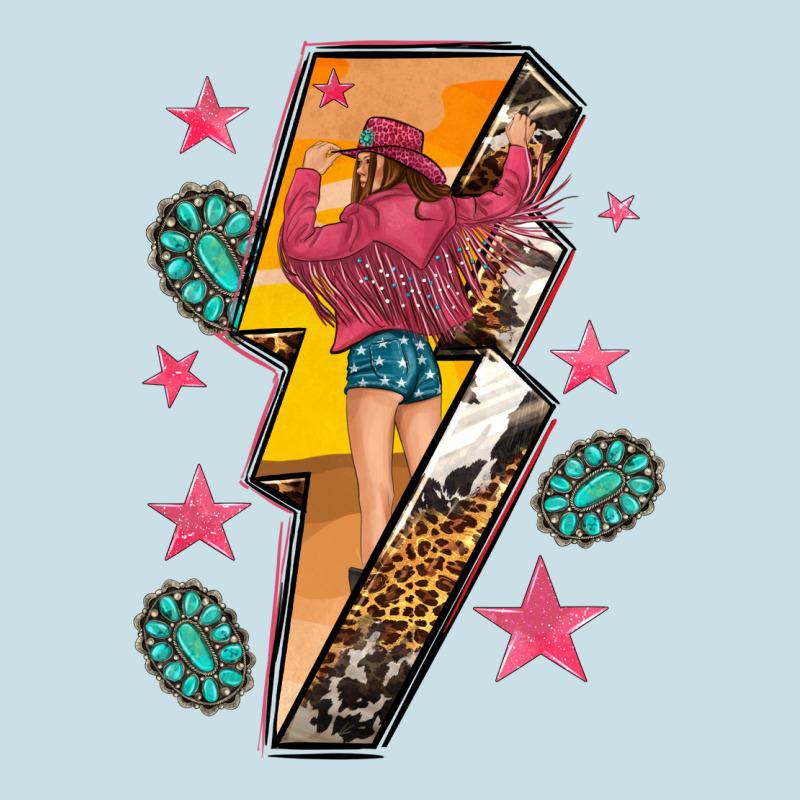 Cowgirl With Lightning Bolt Ladies Tee by texasbilliewilder | Teevron