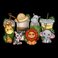 Cute Baby Safari Animals Coffee Cups Ladies Tee | Teevron