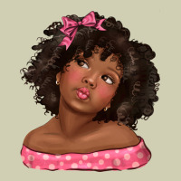 Afro Black Girlchild Kiss With Bow Heavy Core Tee | Teevron