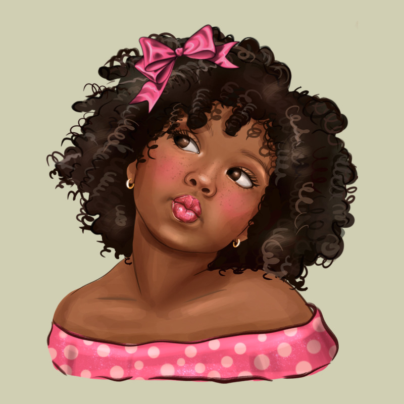 Afro Black Girlchild Kiss With Bow Heavy Core Tee by texasbilliewilder | Teevron