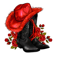 valentines day cowboy boots red  and roses | Teevron