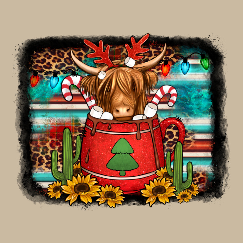 Hot Coco Christmas Highland Cow With Background Long Sleeve Tee by Jasminsmagicworld | Teevron