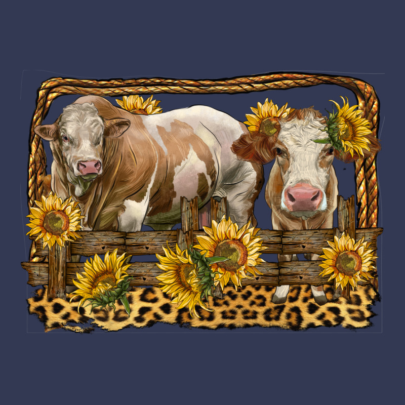 Simmental Bull And Heifer With Sunflowers Heavyweight Hoodie by LillyAllenDesigns | Teevron