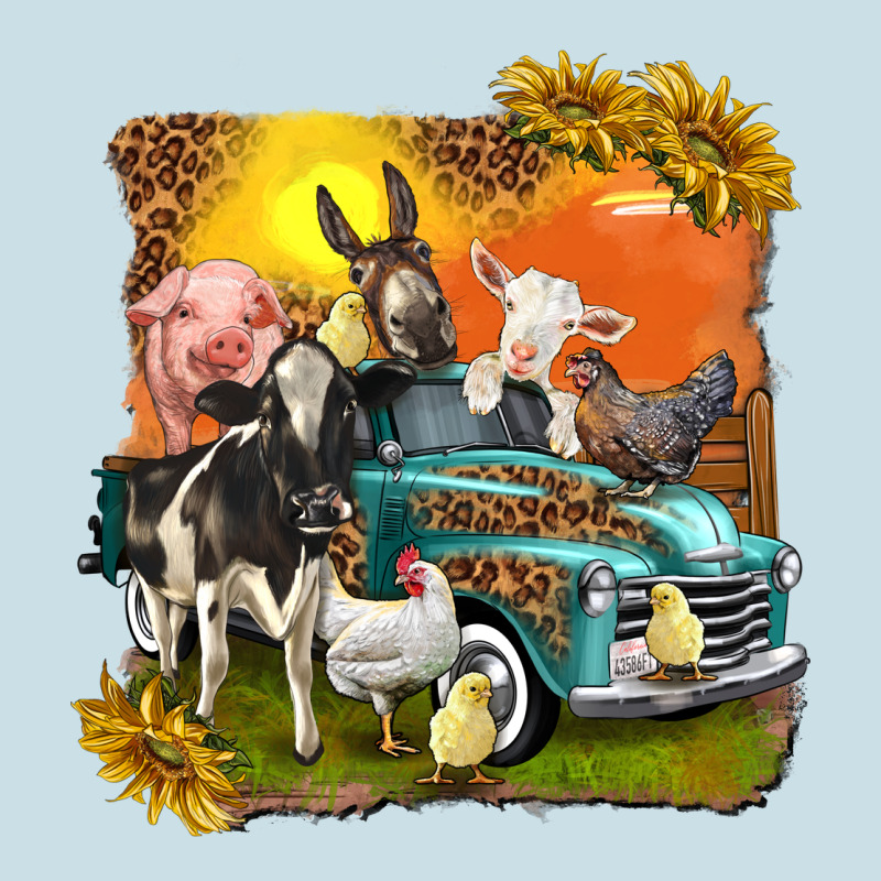 Farm Truck With Farm Animals Ladies Tee by texasbilliewilder | Teevron