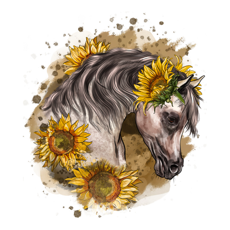 Arabian Horse With Sunflowers Heavyweight Hoodie by LillyAllenDesigns | Teevron