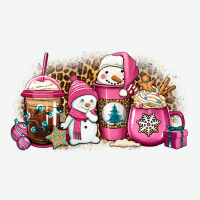 Pink Christmas Winter Snowman Coffee Urban Heavy Tee | Teevron