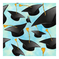 graduation cap seamless pattern | Teevron