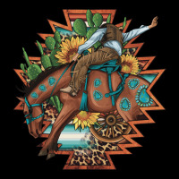 Bucking Bronco Aztec Shape Background Heavy Core Tee | Teevron