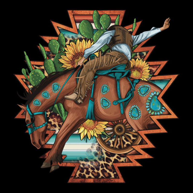 Bucking Bronco Aztec Shape Background Heavy Core Tee by Artiststas | Teevron