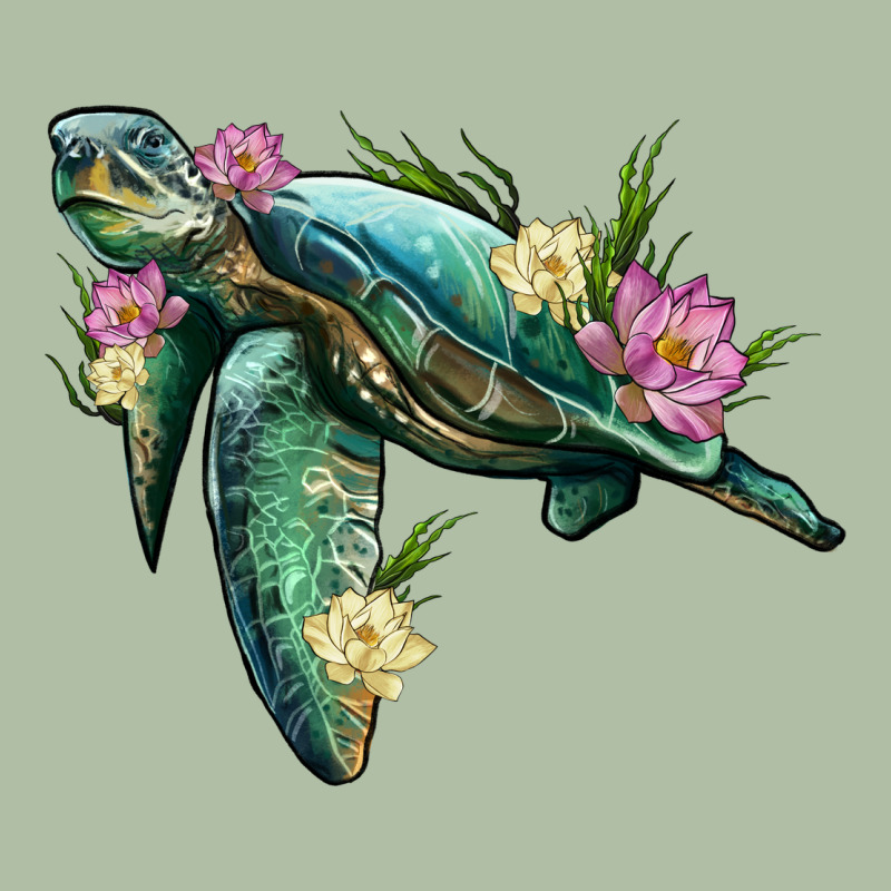 Sea Turtle With Lotus Urban Heavy Tee by Artiststas | Teevron