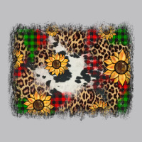 Distressed Christmas Sunflowers Leopard Cowhide Background Long Sleeve Tee | Teevron