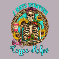 I Hate Everyone But Coffee Helps Western Skeleton Coffee Sunflowers Vintage Tee | Teevron
