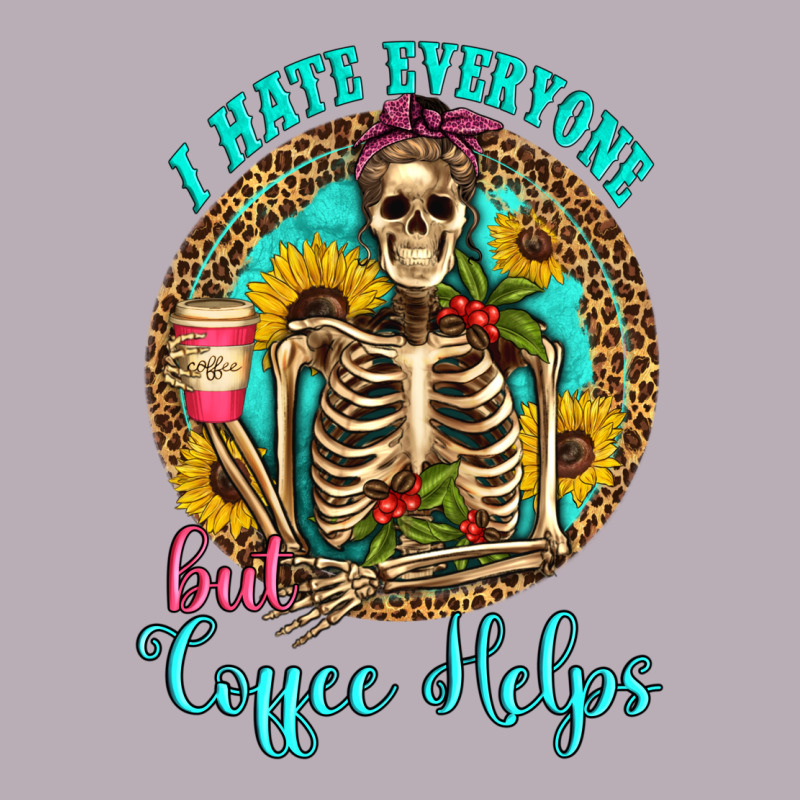 I Hate Everyone But Coffee Helps Western Skeleton Coffee Sunflowers Vintage Tee by Artiststas | Teevron
