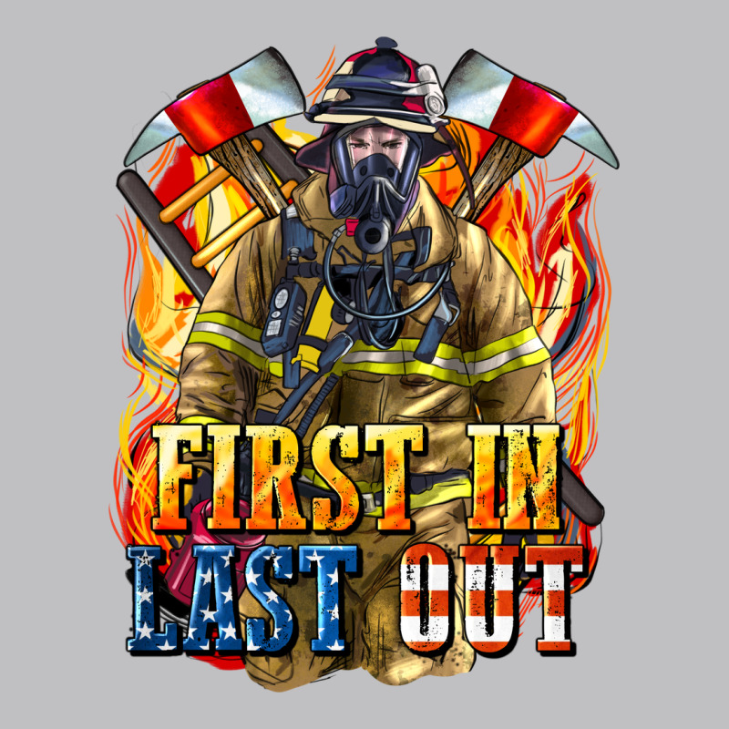 First In Last Out American Firefighter Long Sleeve Tee by LillyAllenDesigns | Teevron