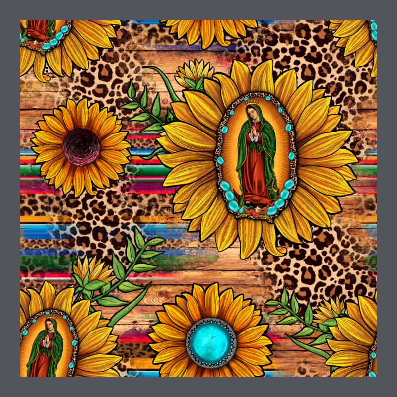 Our Lady Of Guadalupe Sunflower  Seamless Pattern Vintage Hoodie by JahusDesignShop | Teevron