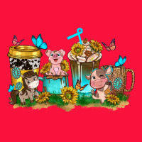 Farm Cute Animals With Sunflower Coffee Cups Classic Tee | Teevron