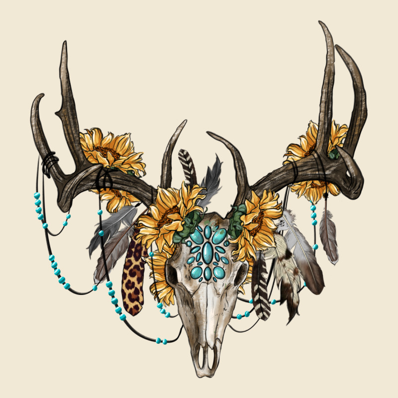 Boho Deer Skull Sunflowers And Gemstone Premium Tee by RanaPortraitStore | Teevron