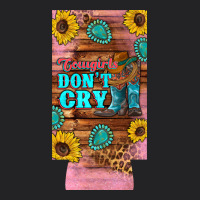 Cowgirls Don't Crty Boots Hat Sunflowers 12 Oz Can Cooler  (slim) Vintage Tee | Teevron