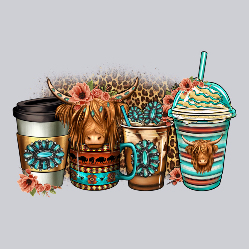 Serape Floral Longhaired Cow Coffee Cups Heavyweight Sweatshirt by Jasminsmagicworld | Teevron