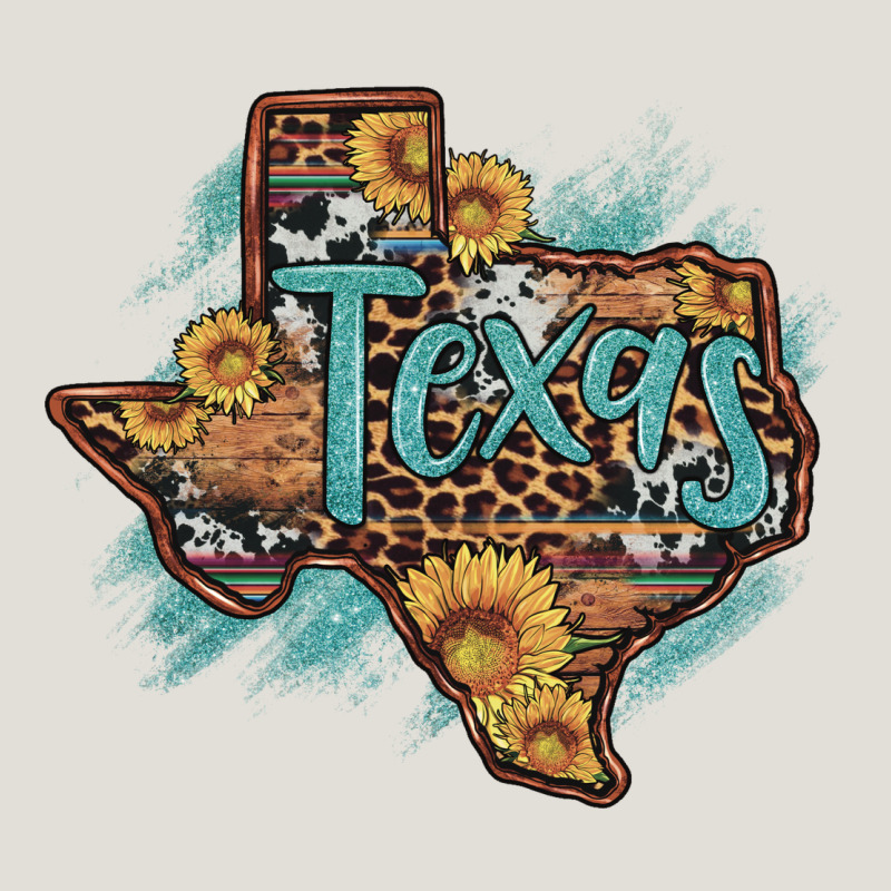Leopard Cowhide Sunflower Texas Map Heavy Core Tee by Artiststas | Teevron