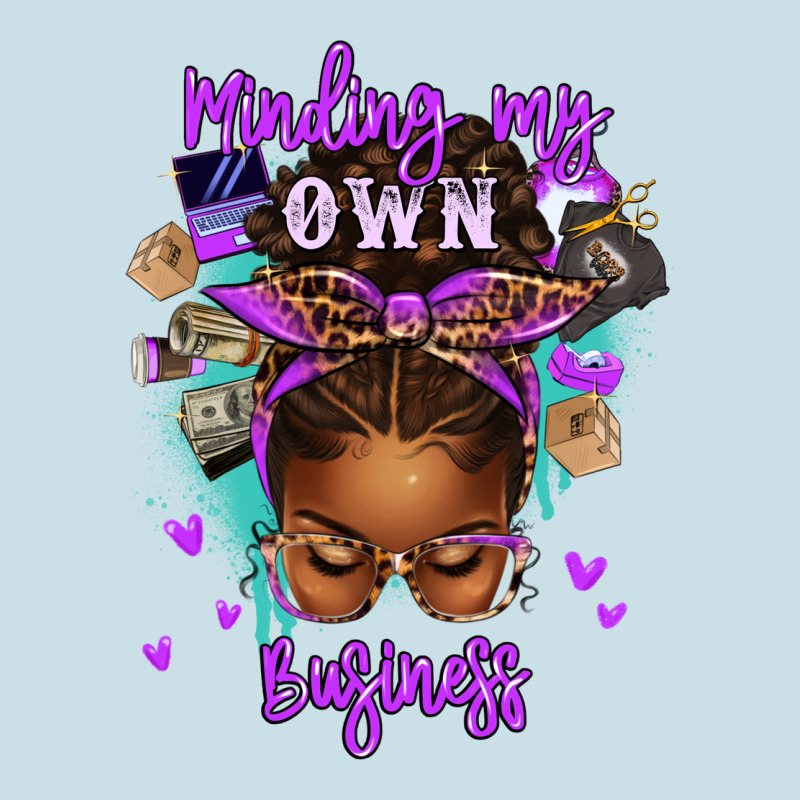 Minding My Own Business Afro Messy Bun Ladies Tee by texasbilliewilder | Teevron