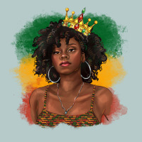 Black Queen With Juneteenth Flag Heavy Core Tee | Teevron