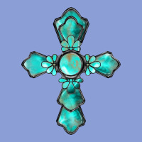 Western Turquoise Gemstone Cross Long Sleeve Tee | Teevron