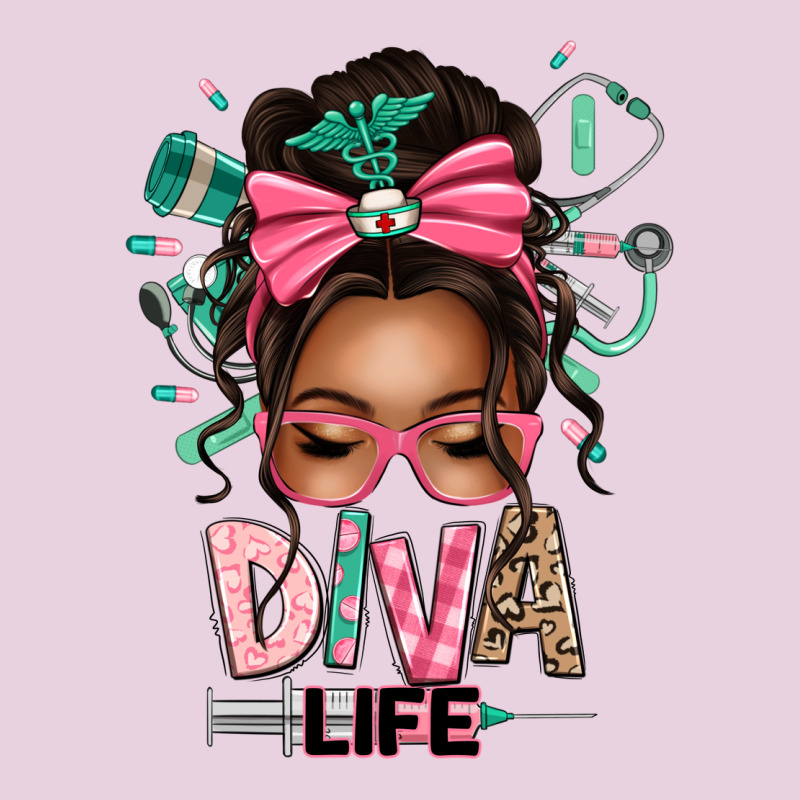 Afro Messy Bun Diva Life Ladies Tee by texasbilliewilder | Teevron