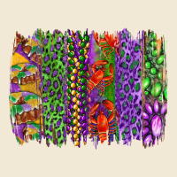 Mardi Gras Brush Strokes King Cake And Craw Fish Premium Tee | Teevron