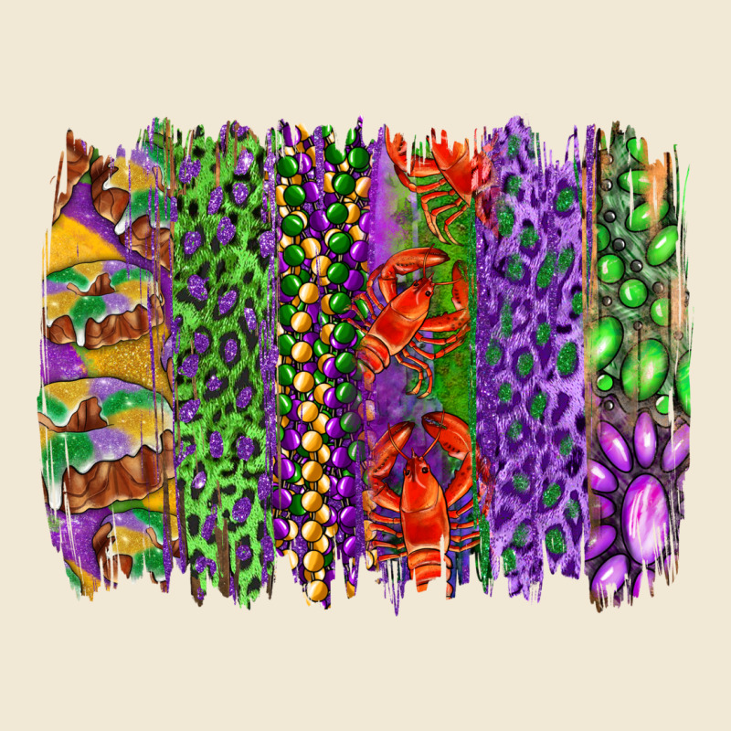 Mardi Gras Brush Strokes King Cake And Craw Fish Premium Tee by RanaPortraitStore | Teevron